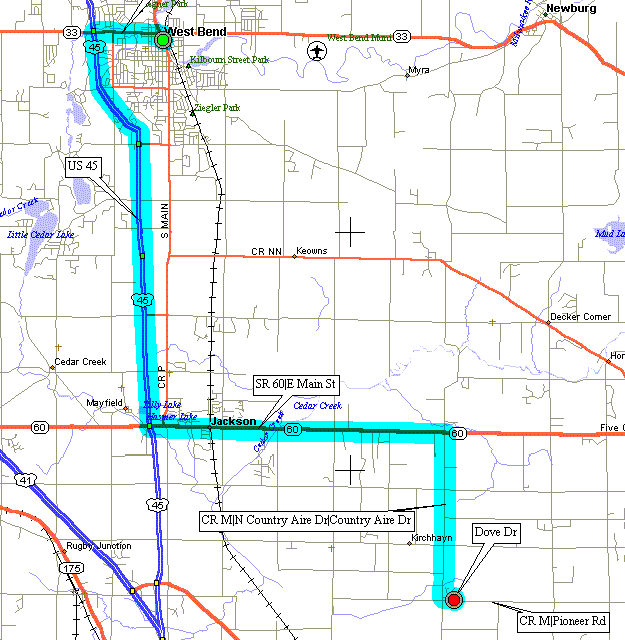 West Bend Map