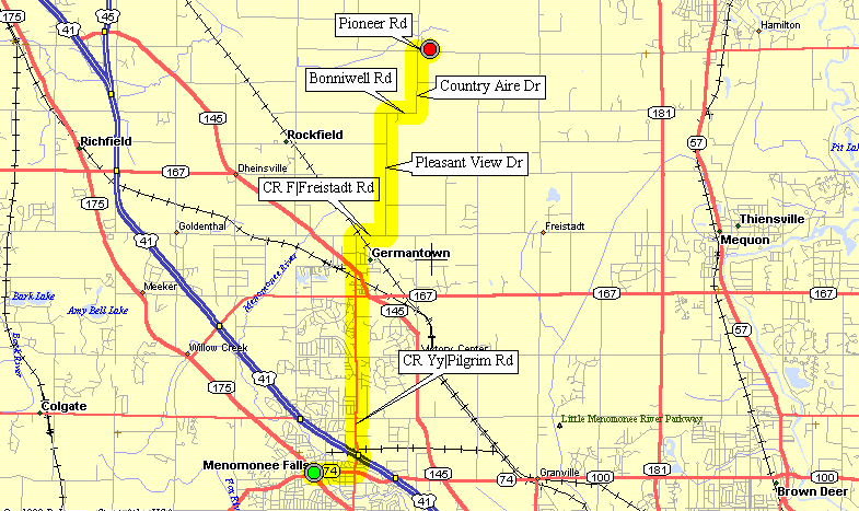 Menomonee Falls Map